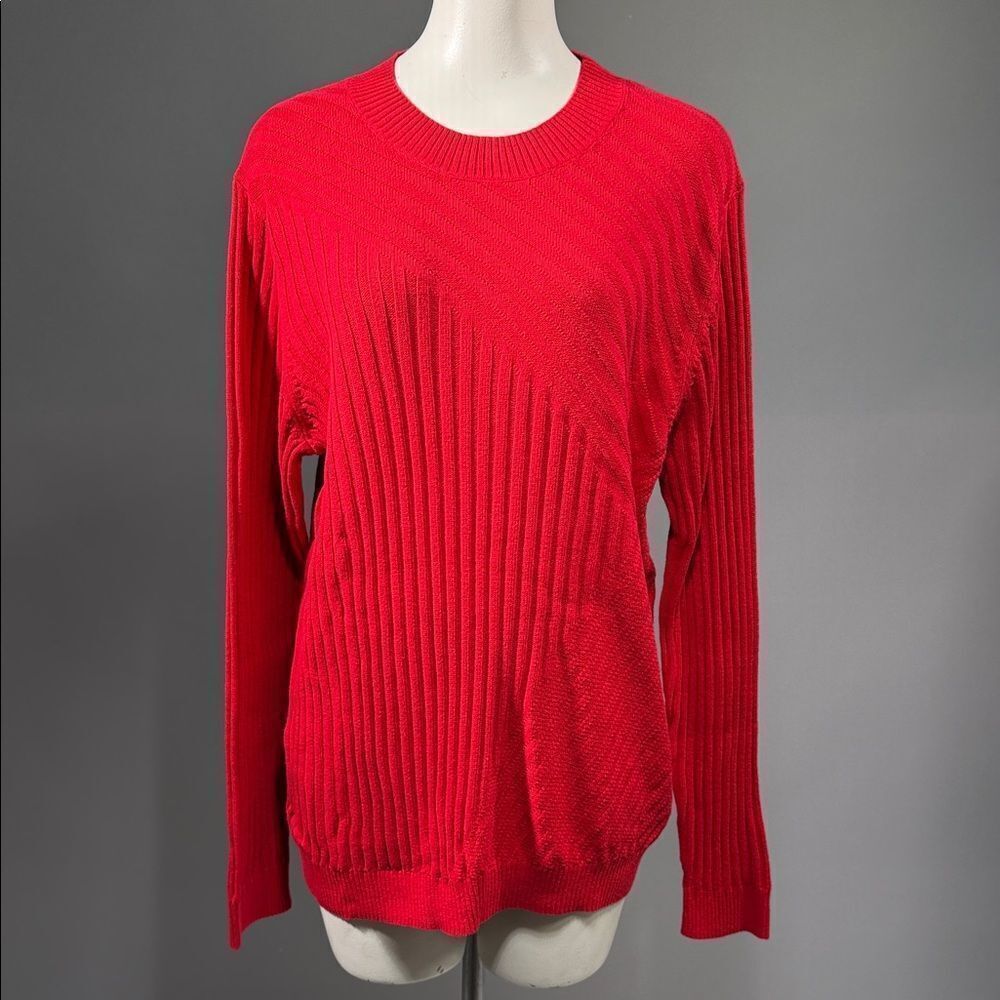 INC International Concepts Vibrant Red Crew Neck Sweater (rack12)